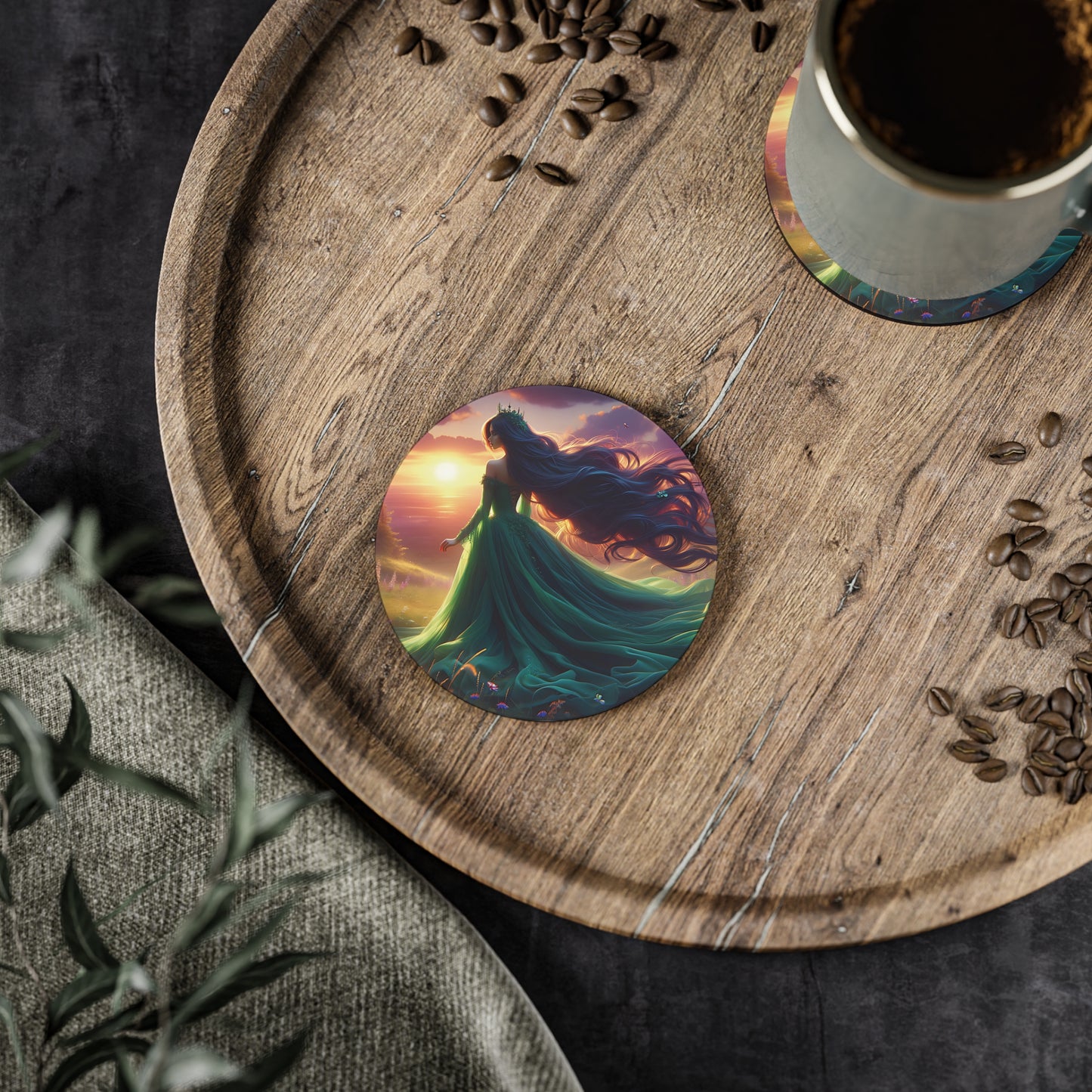 Once Upon A Fantasy - Emerald Sunset Coasters