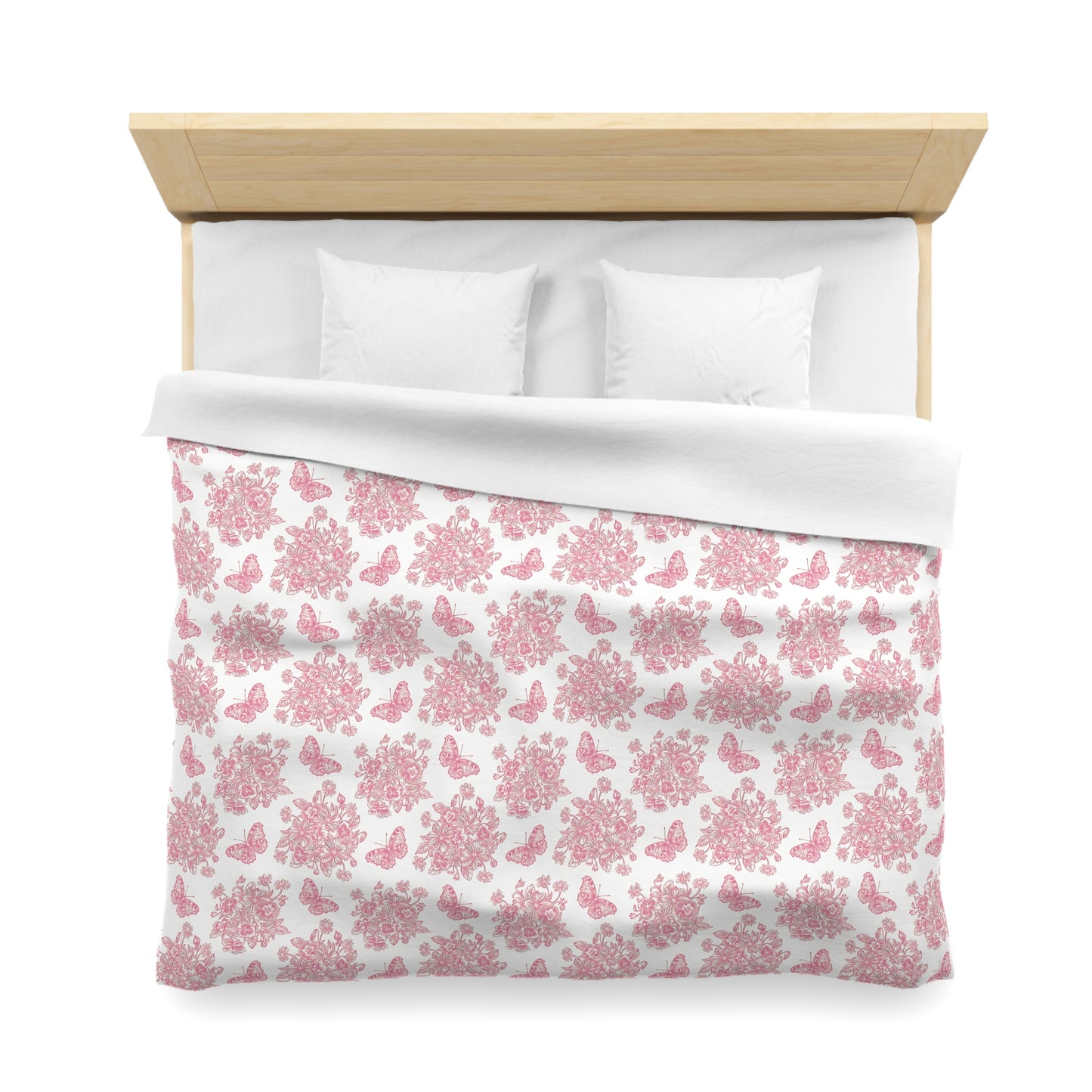 Pink & White Butterfly Duvet Cover