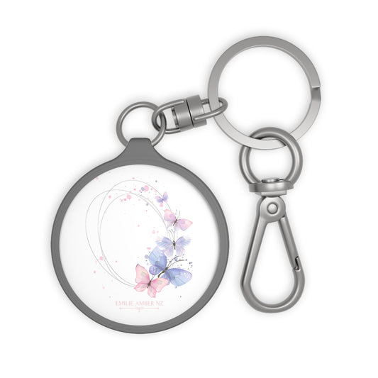 Pink & Purple Butterfly Keyring Tag