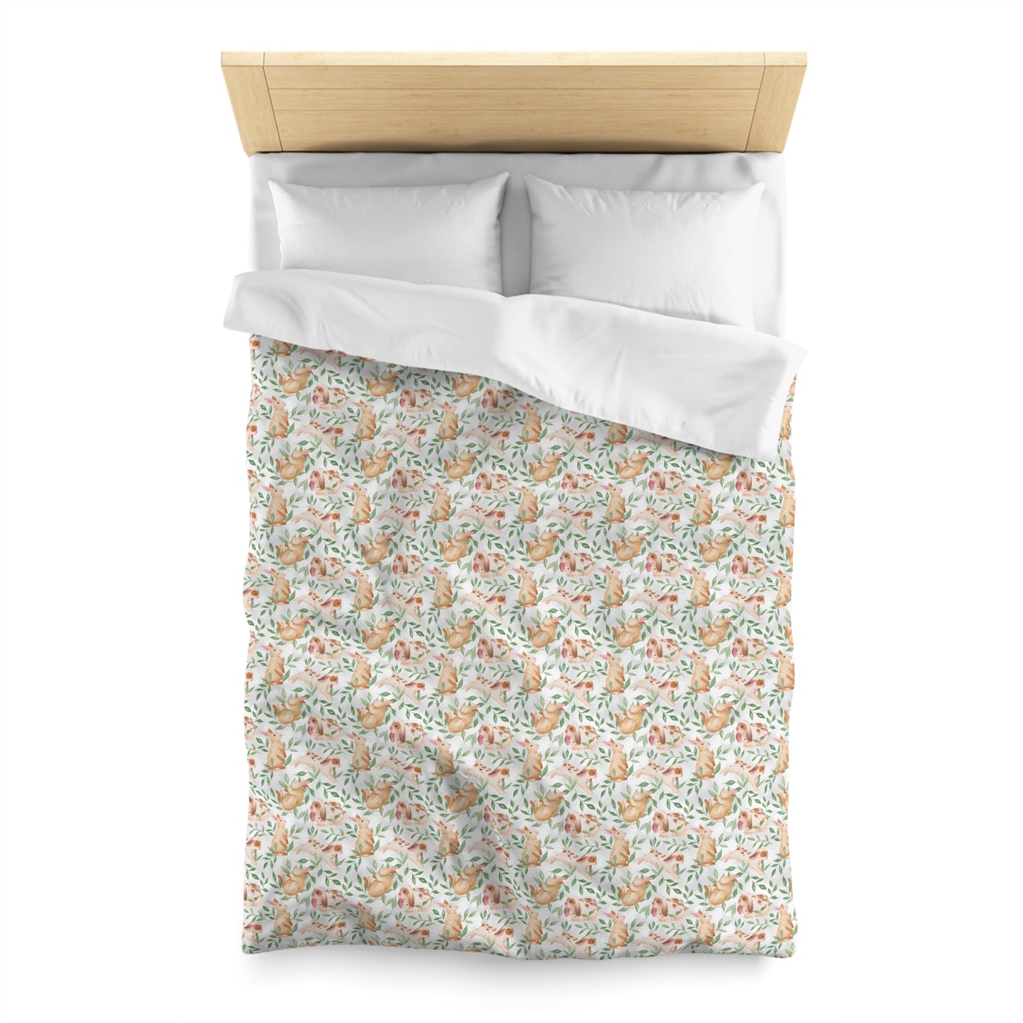 Sleepy Rabbit Print Duvet Cover