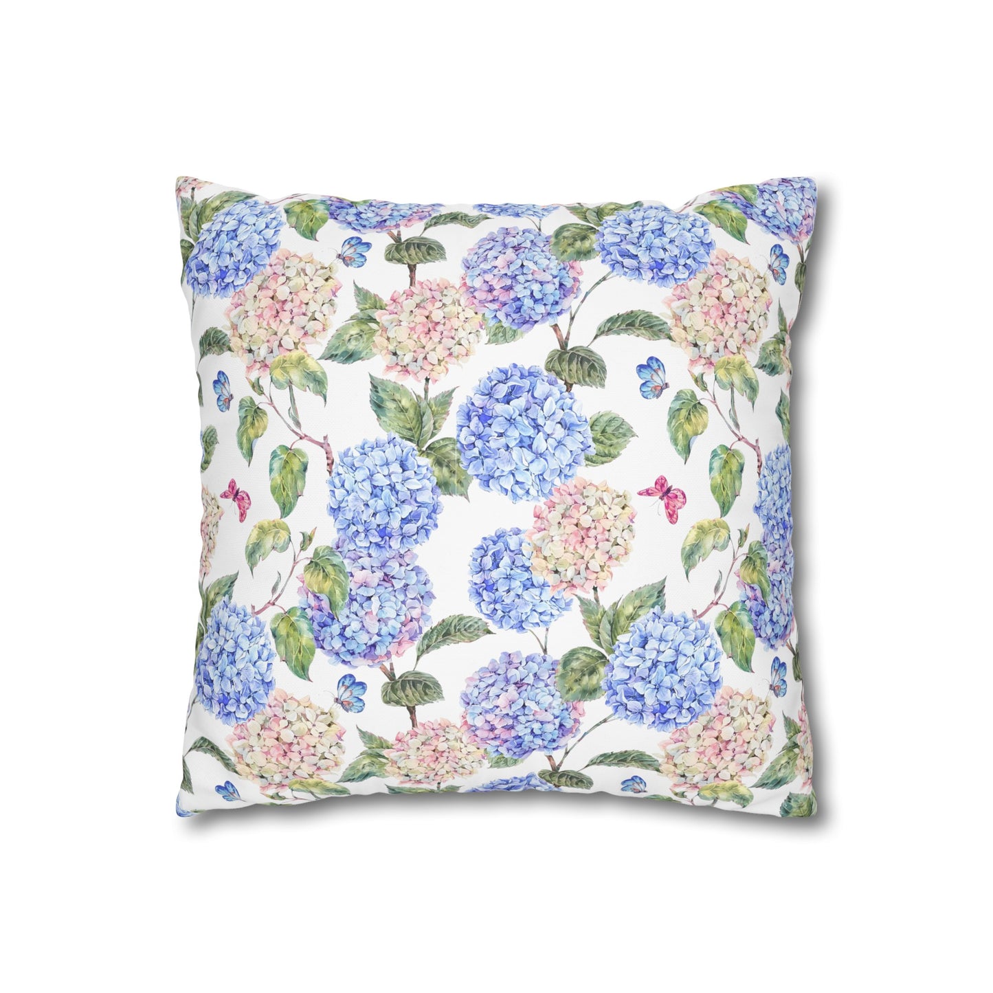 Pink & Blue Hydrangea #4 Cushion Cover