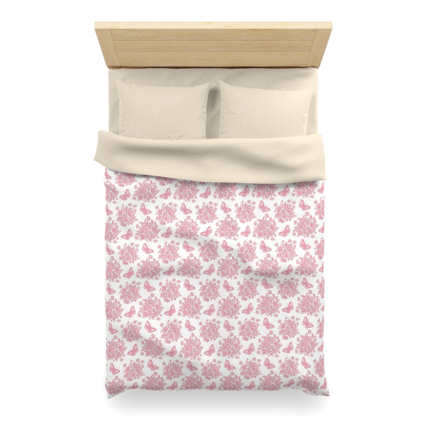 Pink & White Butterfly Duvet Cover