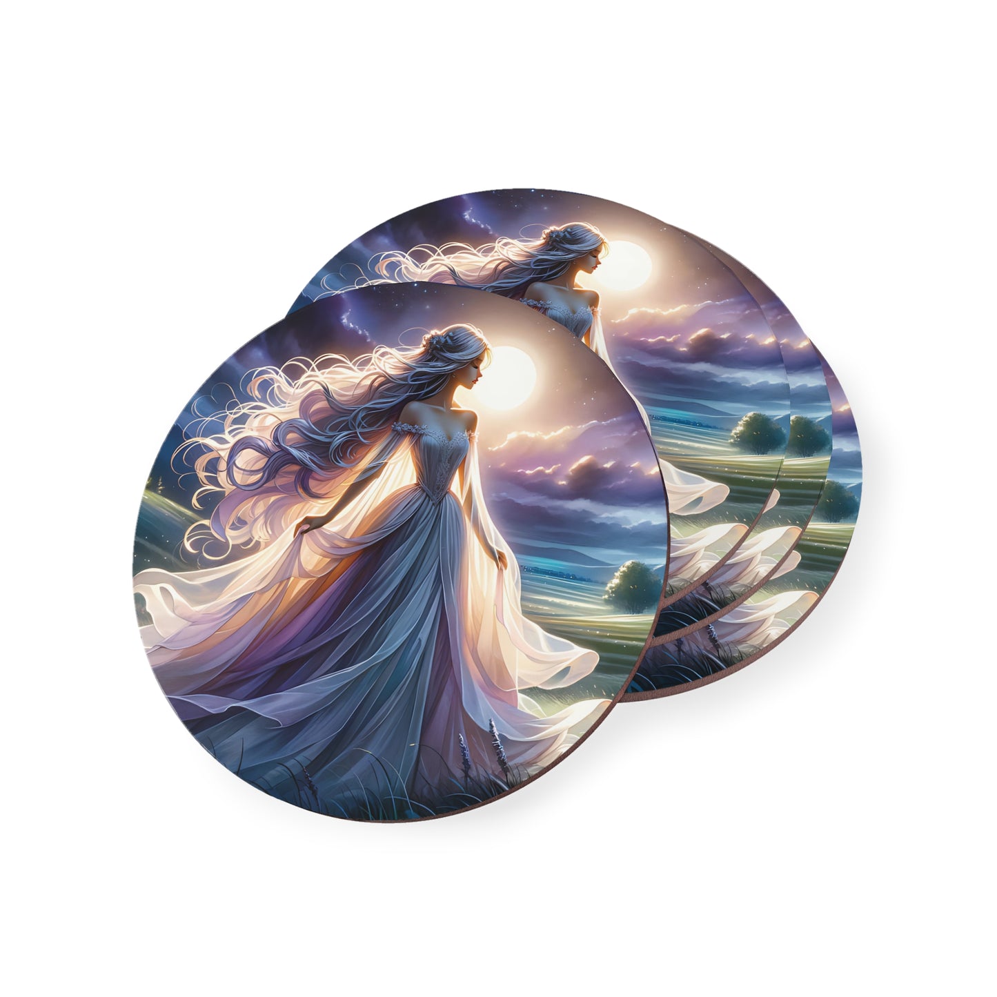 Once Upon A Fantasy - Silver Moonlight Coasters