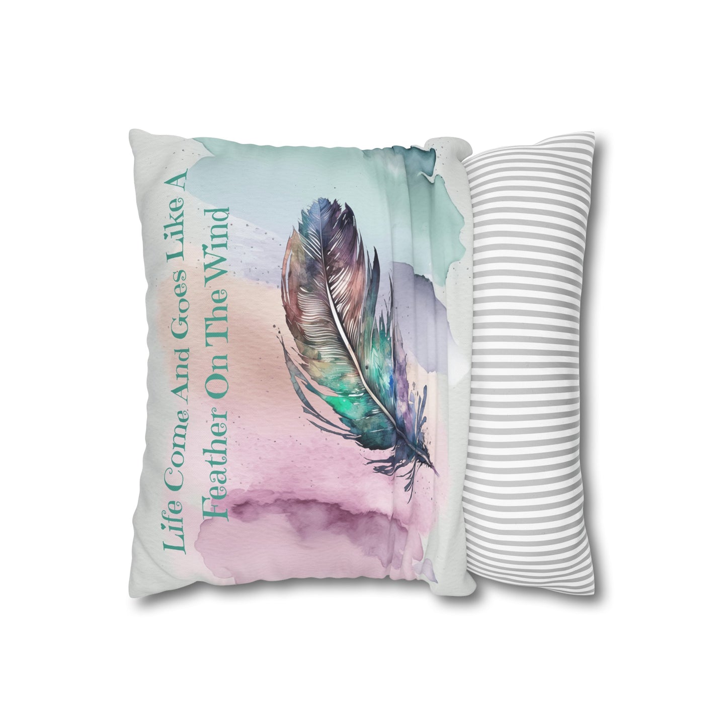 Feather On The Wind #12 Canvas Cushion Cover