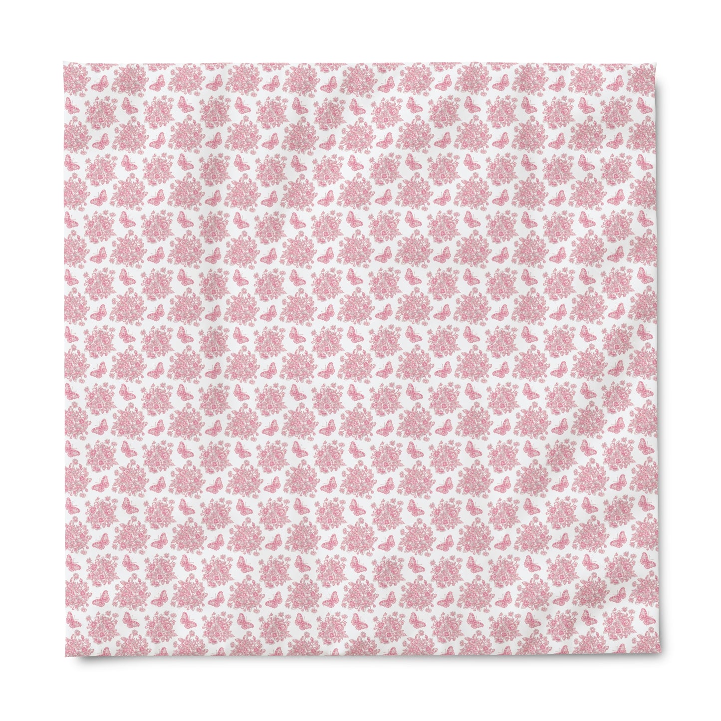 Pink & White Butterfly Duvet Cover
