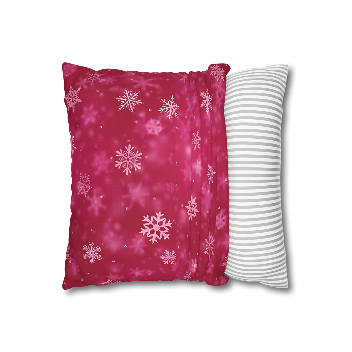 Pink Snowflake Cushion Cover