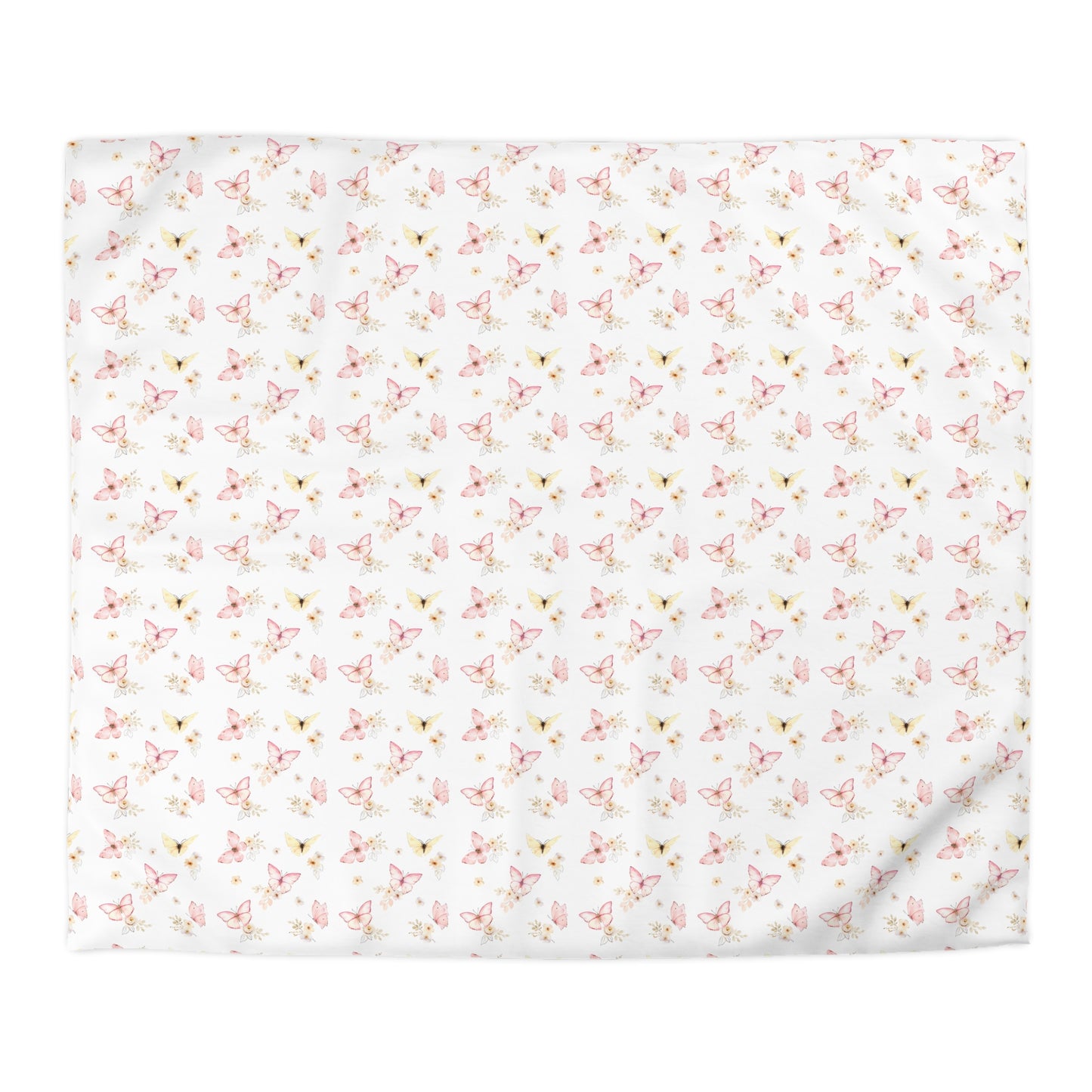 Pink & Yellow Butterfly Duvet Cover