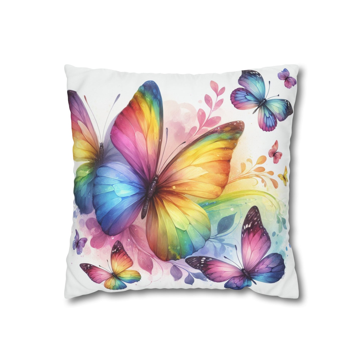Rainbow Butterflies Cushion Cover