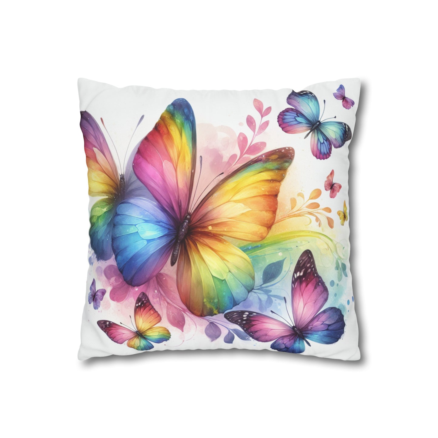 Rainbow Butterflies Cushion Cover