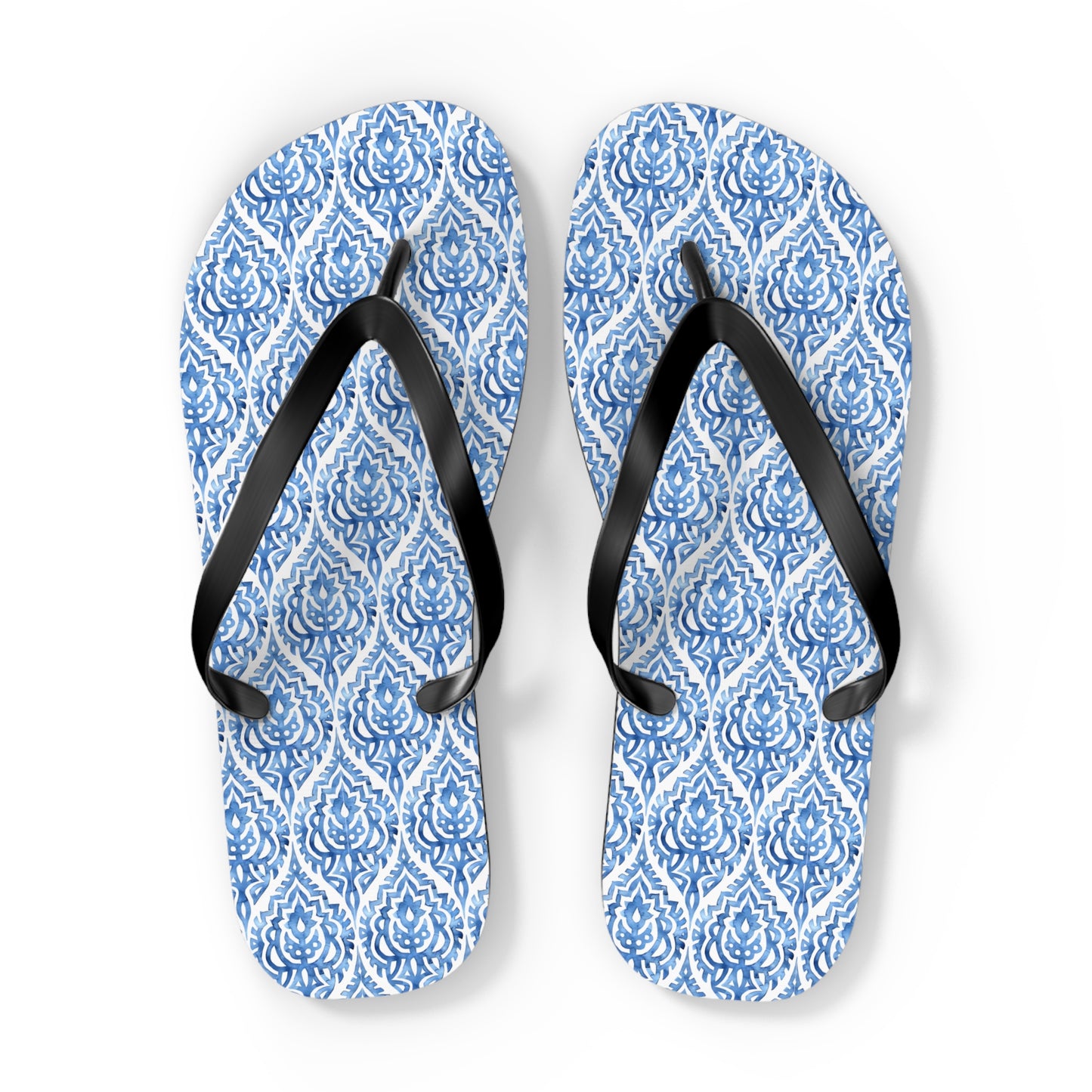 Blue Pattern Print Flip Flops / Jandals