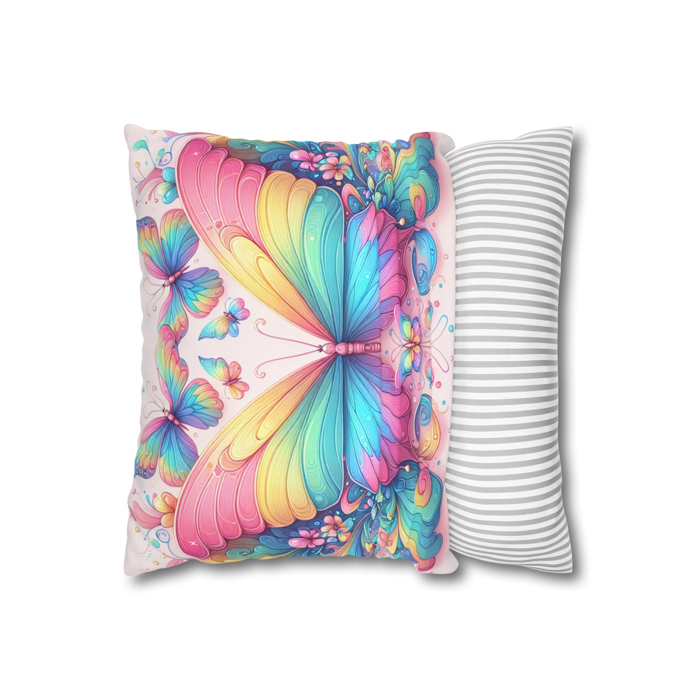 Psychedelic Rainbow Butterfly Cushion Cover