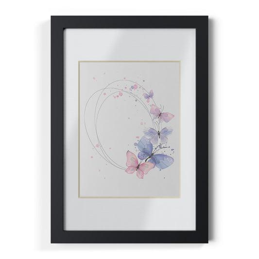 Pink & Purple Butterfly Print with Frame