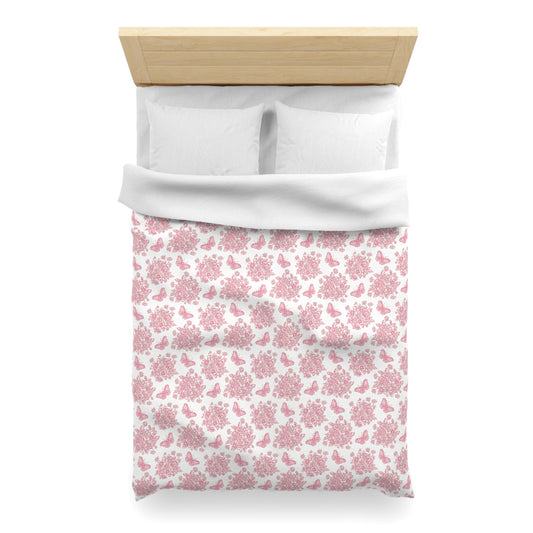 Pink & White Butterfly Duvet Cover